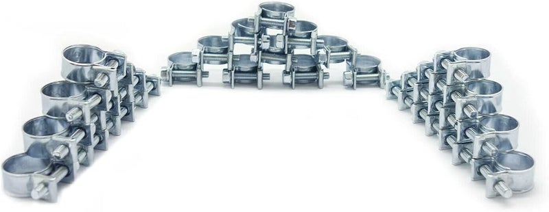 CUQFVAT 3/8"Hose Clamp 1/4" 5/16" Fuel Injection Hose Clamps Hose Clamp Kit Fuel Line Clips Small Hose Clamps Screw Clamps For Automotive Diesel Petrol Pipe(33 Pcs) - Image 1